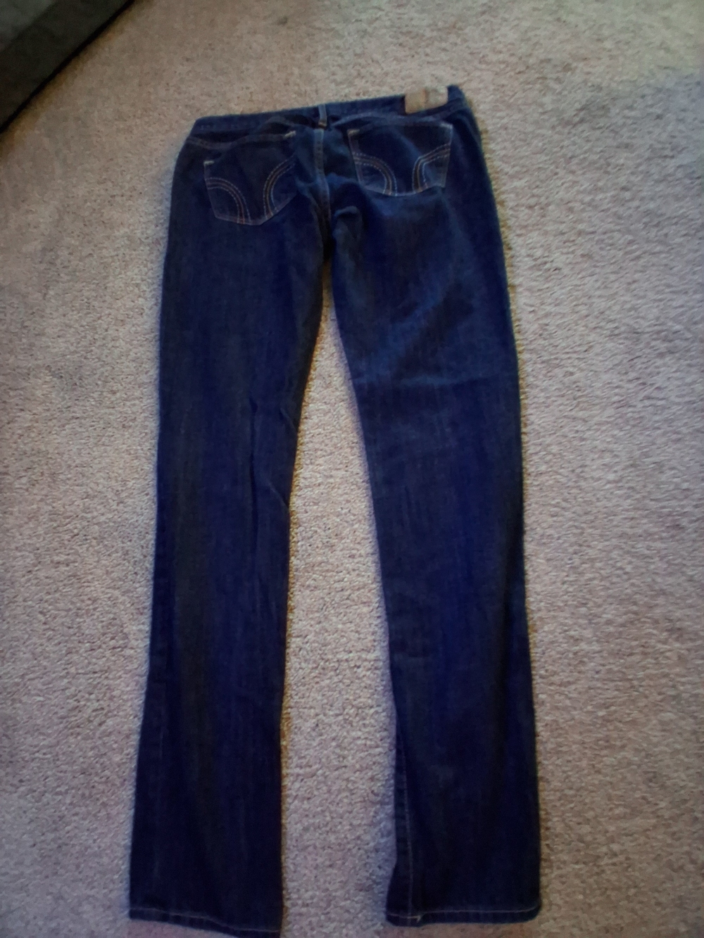 Hollister Women's Dark Blue Straight Leg Jeans